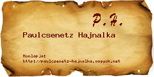 Paulcsenetz Hajnalka névjegykártya